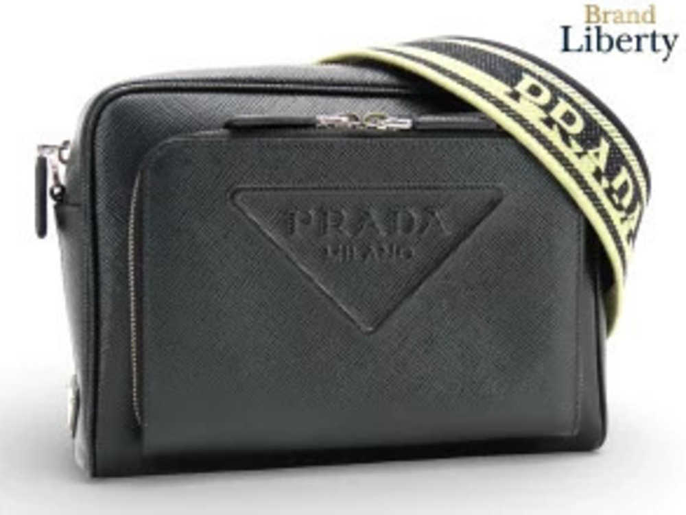 Prada Saffiano Cuir Triangle Embossed Crossbody Shoulder Bag Messenger Pouch